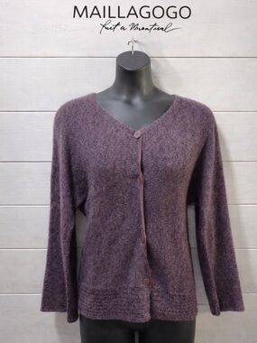 MAILLAGOGO Purple Knit Cardigan – Size L – Quebec Designer